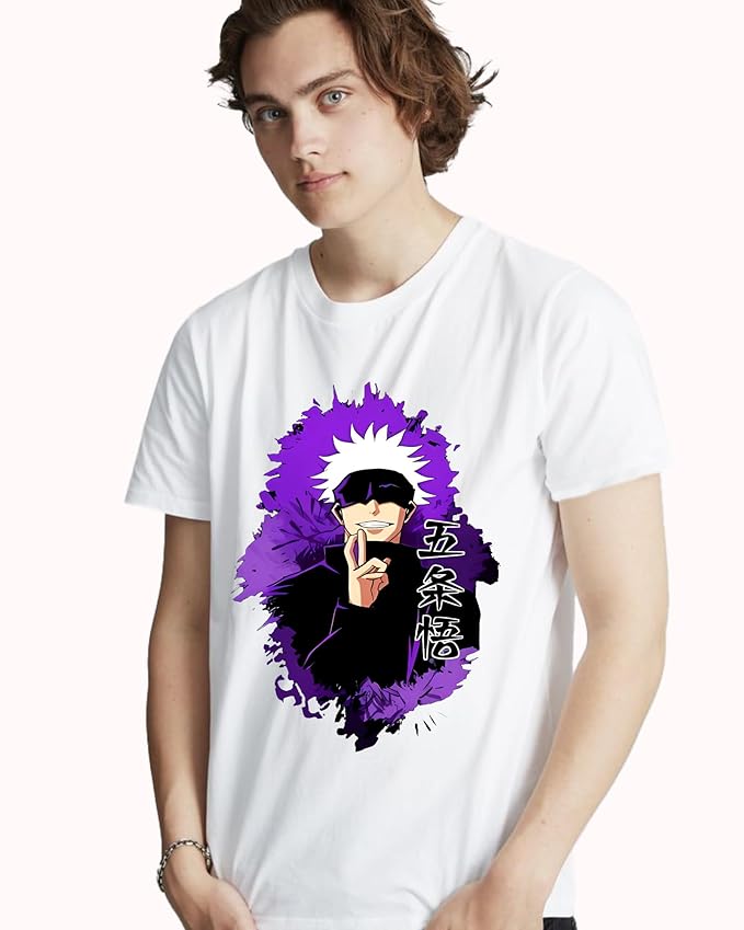 AXOLOR desing Satoru Gojo Anime Quote Printing T-Shirts for Men Collection | Mens Anime Tshirt