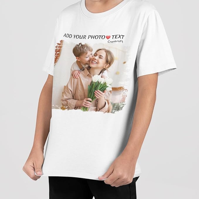 AXOLOR Add Your Own Text Design Custom Personalized Front and Back T-Shirts for Boys, T-Shirts for Men, T-Shirts for Women, T-Shirts for Girl, Micro Polyester Regular Fit White T-Shirt