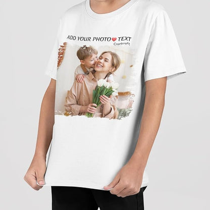 AXOLOR Add Your Own Text Design Custom Personalized Front and Back T-Shirts for Boys, T-Shirts for Men, T-Shirts for Women, T-Shirts for Girl, Micro Polyester Regular Fit White T-Shirt
