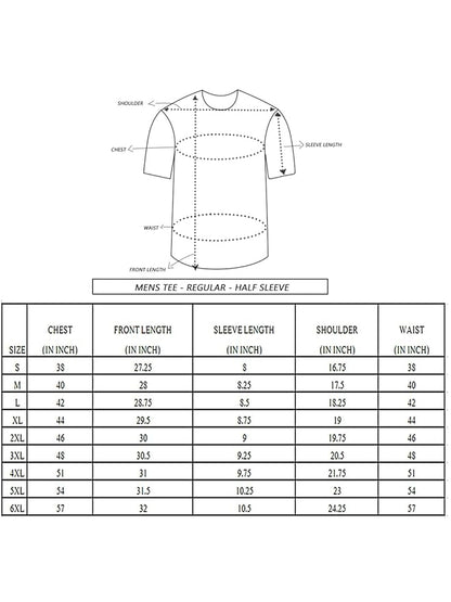 AXOLOR Men's Printed 100% Cotton T-Shirt - Regular Fit, Round Neck, Half Sleeves