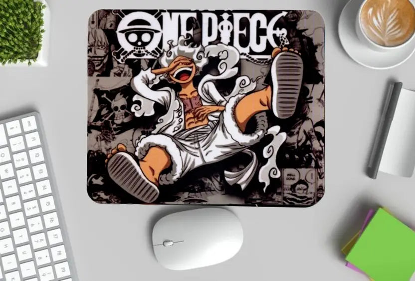 AXOLOR Desing LuffyMousePad,Premium Quality Mouse pad for laptop,notebook,gaming Non Slip Base Mousepad  (Black, White, Grey)