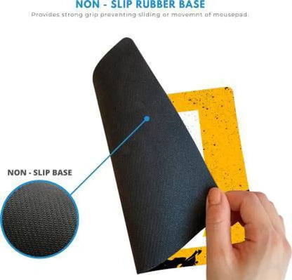 AXOLOR STOP THINKING START DOING Printed Mouse Pad for Gaming Computer, Laptop MousePad Non Slip Base Mousepad  (Yellow)