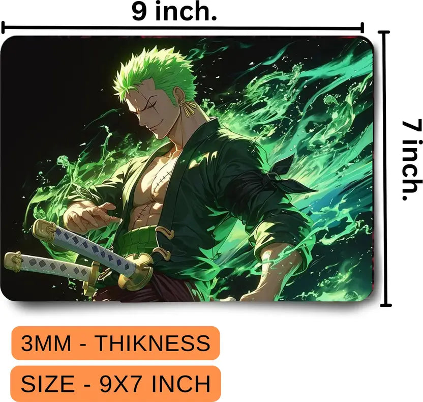AXOLOR Desing Zoro Anime gaming Mouse Pad Non-Slip Rubber Base for Computer leptop Mousepad Non Slip Base Mousepad