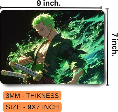 AXOLOR Desing Zoro Anime gaming Mouse Pad Non-Slip Rubber Base for Computer leptop Mousepad Non Slip Base Mousepad